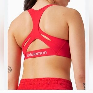 lululemon athletica Strong Identity  Cutout Sports Bra Carnation Red Size 6